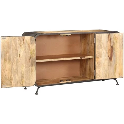 YOUTHUP Buffet 140 X 40 X 80 Cm Bois De Manguier Massif - Brun 4 YOUTHUP Buffet 140 X 40 X 80 Cm Bois De Manguier Massif - Brun – Image 4