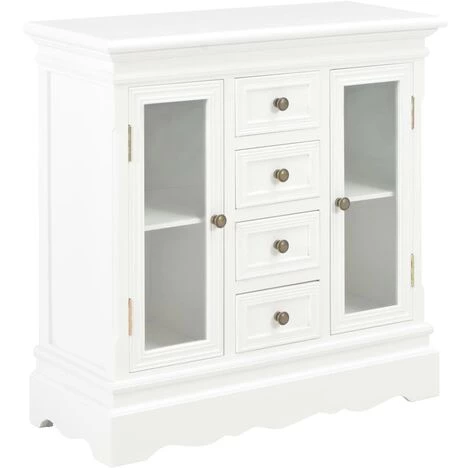 YOUTHUP Buffet Blanc 70 X 28 X 70 Cm Bois De Pin Massif - Blanc 1 YOUTHUP Buffet Blanc 70 X 28 X 70 Cm Bois De Pin Massif - Blanc