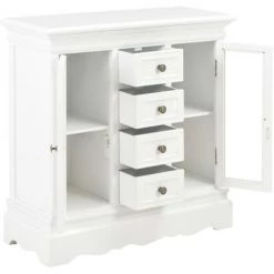 YOUTHUP Buffet Blanc 70 X 28 X 70 Cm Bois De Pin Massif - Blanc 7 YOUTHUP Buffet Blanc 70 X 28 X 70 Cm Bois De Pin Massif - Blanc -Buffet et enfilade Soldes 51873138 3