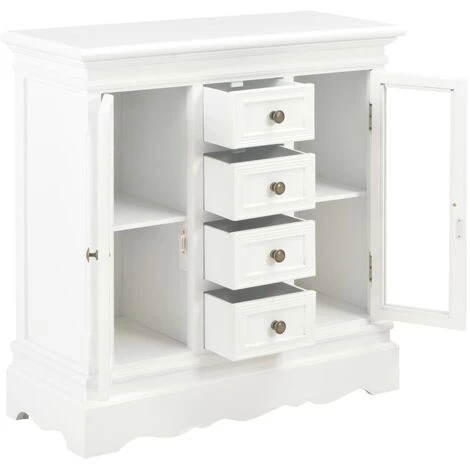 YOUTHUP Buffet Blanc 70 X 28 X 70 Cm Bois De Pin Massif - Blanc 3 YOUTHUP Buffet Blanc 70 X 28 X 70 Cm Bois De Pin Massif - Blanc – Image 3