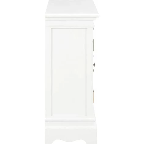 YOUTHUP Buffet Blanc 70 X 28 X 70 Cm Bois De Pin Massif - Blanc 4 YOUTHUP Buffet Blanc 70 X 28 X 70 Cm Bois De Pin Massif - Blanc – Image 4