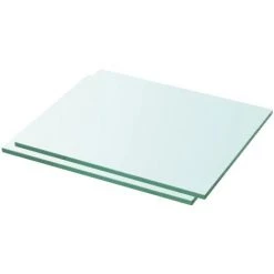 YOUTHUP Panneaux D'étagère 2 Pcs Verre Transparent 30 X 20 Cm - Transparent