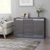 YOUTHUP Buffet Gris Brillant 120x35,5x75 Cm Aggloméré - Gris