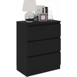 YOUTHUP Buffet Noir 60x35x76 Cm Aggloméré - Noir -Buffet et enfilade Soldes 51877095 3
