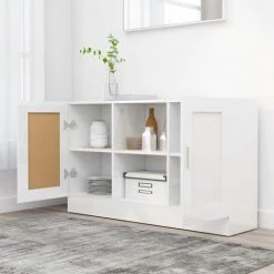 YOUTHUP Buffet Blanc Brillant 120x30,5x70 Cm Aggloméré - Blanc 7 YOUTHUP Buffet Blanc Brillant 120x30,5x70 Cm Aggloméré - Blanc -Buffet et enfilade Soldes 51877290 3
