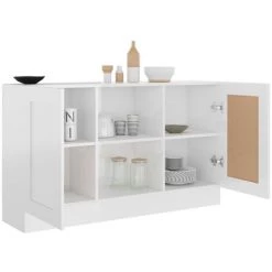 YOUTHUP Buffet Blanc Brillant 120x30,5x70 Cm Aggloméré - Blanc 8 YOUTHUP Buffet Blanc Brillant 120x30,5x70 Cm Aggloméré - Blanc -Buffet et enfilade Soldes 51877290 4