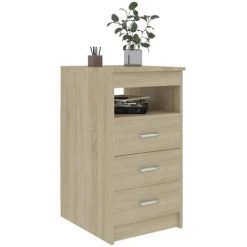 YOUTHUP Armoire à Tiroirs Chêne Sonoma 40x50x76 Cm Aggloméré - Brun -Buffet et enfilade Soldes 51881705 3