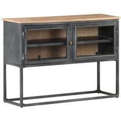 YOUTHUP Buffet Gris 100x30x70 Cm Bois D'acacia Massif - Gris