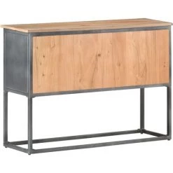 YOUTHUP Buffet Gris 100x30x70 Cm Bois D'acacia Massif - Gris -Buffet et enfilade Soldes 51886588 4