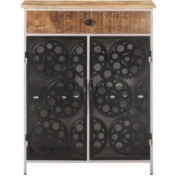 YOUTHUP Buffet 60x35x75 Cm Bois De Manguier Brut Et Fer - Brun 6 YOUTHUP Buffet 60x35x75 Cm Bois De Manguier Brut Et Fer - Brun -Buffet et enfilade Soldes 51886627 2