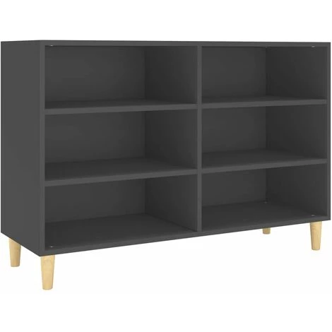 YOUTHUP Buffet Gris 103,5x35x70 Cm Aggloméré - Gris 2 YOUTHUP Buffet Gris 103,5x35x70 Cm Aggloméré - Gris – Image 2