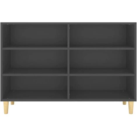 YOUTHUP Buffet Gris 103,5x35x70 Cm Aggloméré - Gris 4 YOUTHUP Buffet Gris 103,5x35x70 Cm Aggloméré - Gris – Image 4