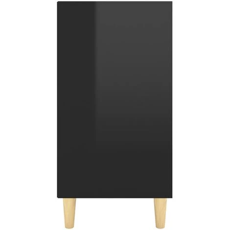 YOUTHUP Buffet Noir Brillant 103,5x35x70 Cm Aggloméré - Noir 5 YOUTHUP Buffet Noir Brillant 103,5x35x70 Cm Aggloméré - Noir – Image 5