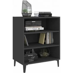 YOUTHUP Buffet Gris 57x35x70 Cm Aggloméré - Gris 7 YOUTHUP Buffet Gris 57x35x70 Cm Aggloméré - Gris -Buffet et enfilade Soldes 51897252 3