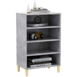 YOUTHUP Buffet Gris Béton 57x35x90 Cm Aggloméré - Gris -Buffet et enfilade Soldes 51897281 3