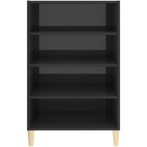 YOUTHUP Buffet Gris Brillant 57x35x90 Cm Aggloméré - Gris 4 YOUTHUP Buffet Gris Brillant 57x35x90 Cm Aggloméré - Gris – Image 4