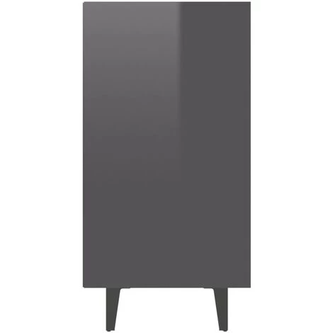 YOUTHUP Buffet Gris Brillant 103,5x35x70 Cm Aggloméré - Gris 5 YOUTHUP Buffet Gris Brillant 103,5x35x70 Cm Aggloméré - Gris – Image 5