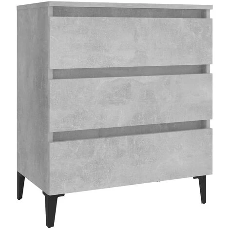 YOUTHUP Buffet Gris Béton 60x35x69 Cm Aggloméré - Gris 2 YOUTHUP Buffet Gris Béton 60x35x69 Cm Aggloméré - Gris – Image 2