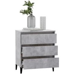 YOUTHUP Buffet Gris Béton 60x35x69 Cm Aggloméré - Gris 7 YOUTHUP Buffet Gris Béton 60x35x69 Cm Aggloméré - Gris -Buffet et enfilade Soldes 51898325 3
