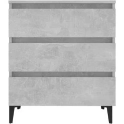 YOUTHUP Buffet Gris Béton 60x35x69 Cm Aggloméré - Gris 8 YOUTHUP Buffet Gris Béton 60x35x69 Cm Aggloméré - Gris -Buffet et enfilade Soldes 51898325 4