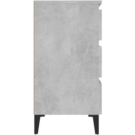 YOUTHUP Buffet Gris Béton 60x35x69 Cm Aggloméré - Gris 5 YOUTHUP Buffet Gris Béton 60x35x69 Cm Aggloméré - Gris – Image 5