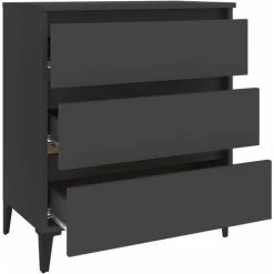 YOUTHUP Buffet Gris 60x35x69 Cm Aggloméré - Gris 9 YOUTHUP Buffet Gris 60x35x69 Cm Aggloméré - Gris -Buffet et enfilade Soldes 51898326 5