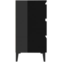 YOUTHUP Buffet Noir Brillant 60x35x69 Cm Aggloméré - Noir 9 YOUTHUP Buffet Noir Brillant 60x35x69 Cm Aggloméré - Noir -Buffet et enfilade Soldes 51898330 5