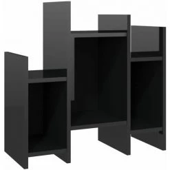 YOUTHUP Armoire Latérale Noir Brillant 60x26x60 Cm Aggloméré - Noir 6 YOUTHUP Armoire Latérale Noir Brillant 60x26x60 Cm Aggloméré - Noir -Buffet et enfilade Soldes 51898392 2