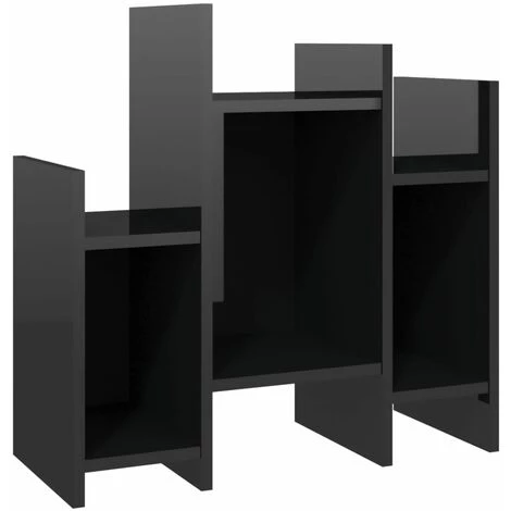 YOUTHUP Armoire Latérale Noir Brillant 60x26x60 Cm Aggloméré - Noir 2 YOUTHUP Armoire Latérale Noir Brillant 60x26x60 Cm Aggloméré - Noir – Image 2