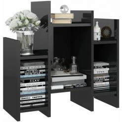 YOUTHUP Armoire Latérale Noir Brillant 60x26x60 Cm Aggloméré - Noir 8 YOUTHUP Armoire Latérale Noir Brillant 60x26x60 Cm Aggloméré - Noir -Buffet et enfilade Soldes 51898392 4
