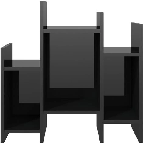 YOUTHUP Armoire Latérale Noir Brillant 60x26x60 Cm Aggloméré - Noir 5 YOUTHUP Armoire Latérale Noir Brillant 60x26x60 Cm Aggloméré - Noir – Image 5