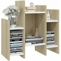YOUTHUP Armoire Latérale Blanc Et Chêne Sonoma 60x26x60 Cm Aggloméré - Beige -Buffet et enfilade Soldes 51898396 4