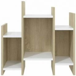 YOUTHUP Armoire Latérale Blanc Et Chêne Sonoma 60x26x60 Cm Aggloméré - Beige -Buffet et enfilade Soldes 51898396 5