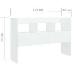 YOUTHUP Buffet Blanc 105x30x70 Cm Aggloméré - Blanc 9 YOUTHUP Buffet Blanc 105x30x70 Cm Aggloméré - Blanc -Buffet et enfilade Soldes 51899646 5