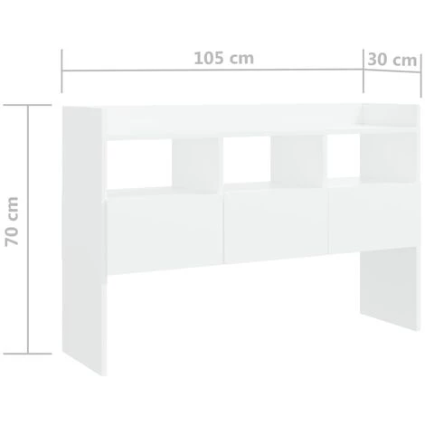 YOUTHUP Buffet Blanc 105x30x70 Cm Aggloméré - Blanc 5 YOUTHUP Buffet Blanc 105x30x70 Cm Aggloméré - Blanc – Image 5