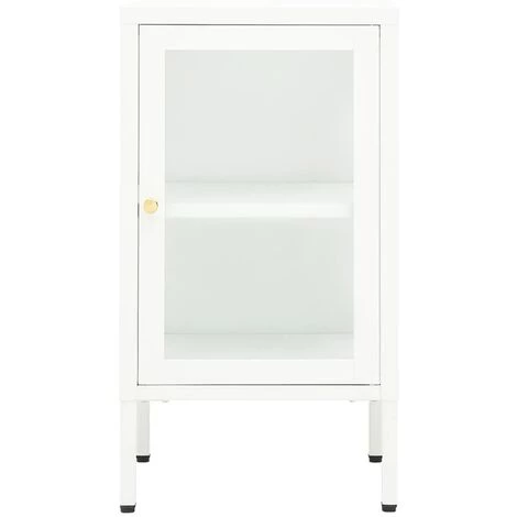 YOUTHUP Buffet 38x35x70 Cm Métal Et Verre - Blanc 3 YOUTHUP Buffet 38x35x70 Cm Métal Et Verre - Blanc – Image 3