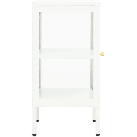 YOUTHUP Buffet 38x35x70 Cm Métal Et Verre - Blanc 4 YOUTHUP Buffet 38x35x70 Cm Métal Et Verre - Blanc – Image 4