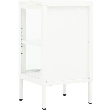 YOUTHUP Buffet 38x35x70 Cm Métal Et Verre - Blanc 5 YOUTHUP Buffet 38x35x70 Cm Métal Et Verre - Blanc – Image 5