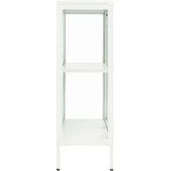 YOUTHUP Buffet Blanc 75x35x105 Cm Acier Et Verre - Blanc 8 YOUTHUP Buffet Blanc 75x35x105 Cm Acier Et Verre - Blanc -Buffet et enfilade Soldes 51900252 4