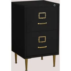 Meubles Pour Archives En Métal Kazuo SKLUM Acier - Noir 2 Tiroirs