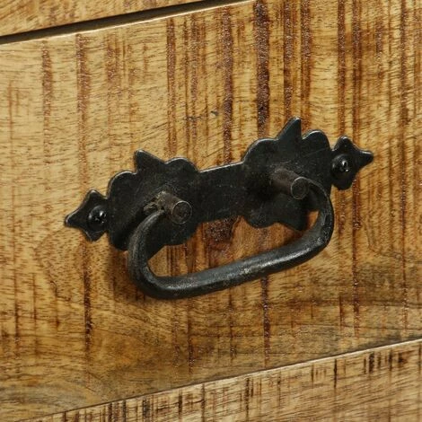 Topdeal Buffet Avec 3 Tiroirs Bois De Manguier Brut 2 Topdeal Buffet Avec 3 Tiroirs Bois De Manguier Brut – Image 2