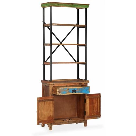 Topdeal Buffet Avec étagères Bois De Récupération Massif 65x30x180 Cm 5 Topdeal Buffet Avec étagères Bois De Récupération Massif 65x30x180 Cm – Image 5