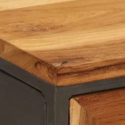 Topdeal Buffet Teck Recyclé Et Acier 65 X 30 X 70 Cm -Buffet et enfilade Soldes 52085580 4