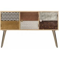 Topdeal Buffet 120 X 30 X 75 Cm Bois De Manguier Massif -Buffet et enfilade Soldes 52085971 5