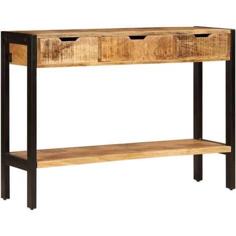 Topdeal Buffet Avec 3 Tiroirs 110x35x75 Cm Bois Massif De Sesham 3 Topdeal Buffet Avec 3 Tiroirs 110x35x75 Cm Bois Massif De Sesham – Image 3