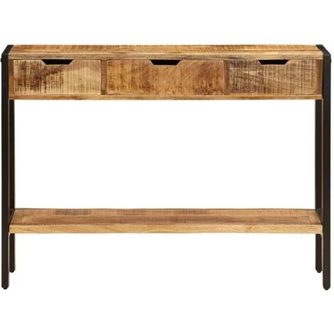 Topdeal Buffet Avec 3 Tiroirs 110x35x75 Cm Bois Massif De Sesham 4 Topdeal Buffet Avec 3 Tiroirs 110x35x75 Cm Bois Massif De Sesham – Image 4