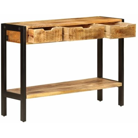 Topdeal Buffet Avec 3 Tiroirs 110x35x75 Cm Bois Massif De Sesham 5 Topdeal Buffet Avec 3 Tiroirs 110x35x75 Cm Bois Massif De Sesham – Image 5