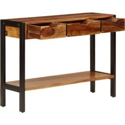 Topdeal Buffet Avec 3 Tiroirs 110x35x75 Cm Bois Massif De Sesham -Buffet et enfilade Soldes 52086004 5