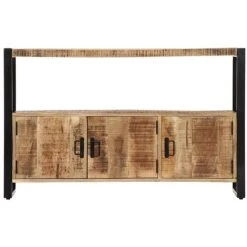 Topdeal Armoire Latérale 120x30x75 Cm Bois De Manguier Solide 7 Topdeal Armoire Latérale 120x30x75 Cm Bois De Manguier Solide -Buffet et enfilade Soldes 52086210 3