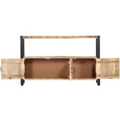 Topdeal Armoire Latérale 120x30x75 Cm Bois De Manguier Solide 9 Topdeal Armoire Latérale 120x30x75 Cm Bois De Manguier Solide -Buffet et enfilade Soldes 52086210 5